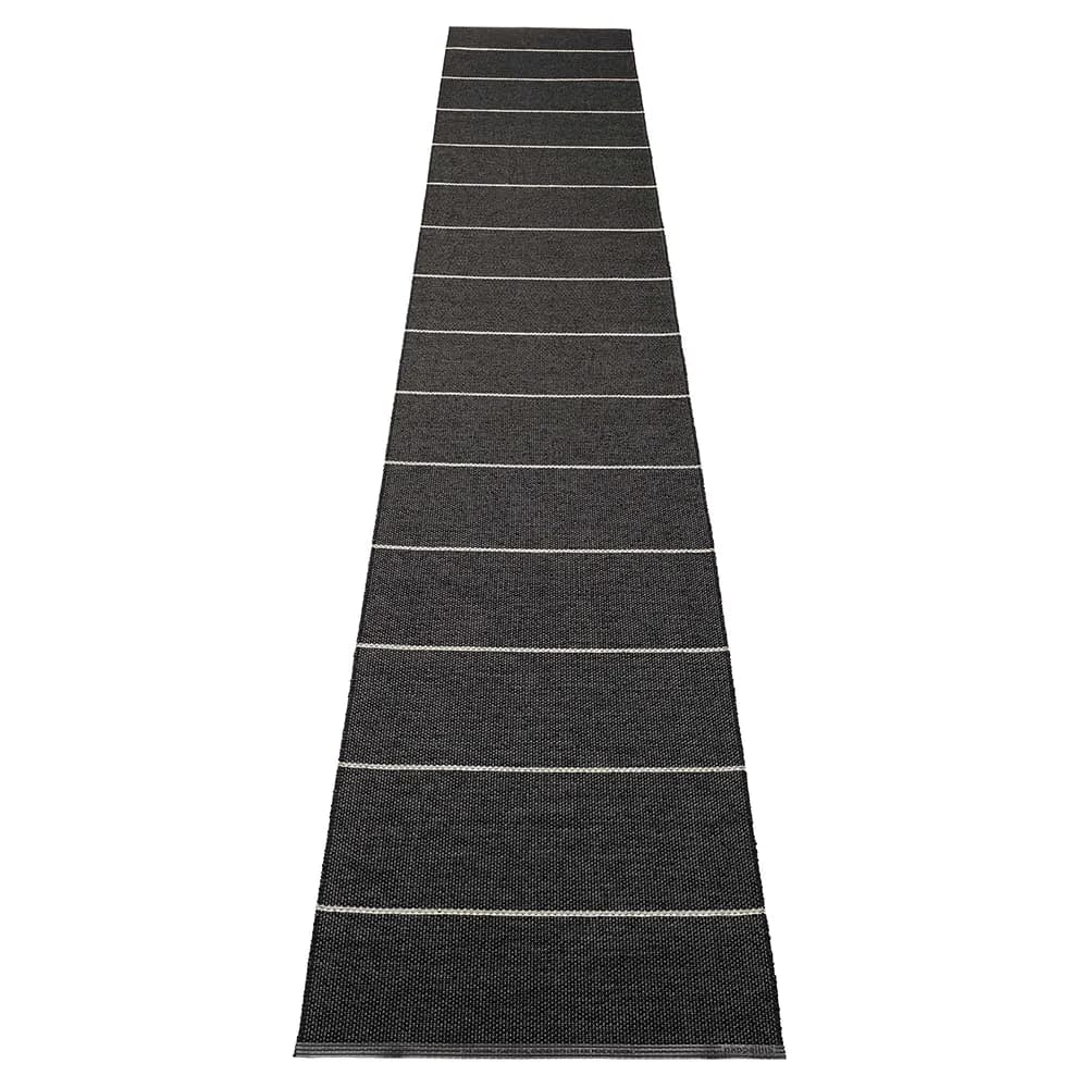 Pappelina, Lea teppe Black/Misty Mint/Vanilla 70 x 375 cm