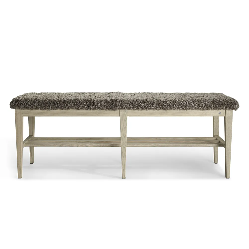 Oscarssons Möbel, Nadja Bench 130 cm Grå oljet ask/safeskinn Sahara