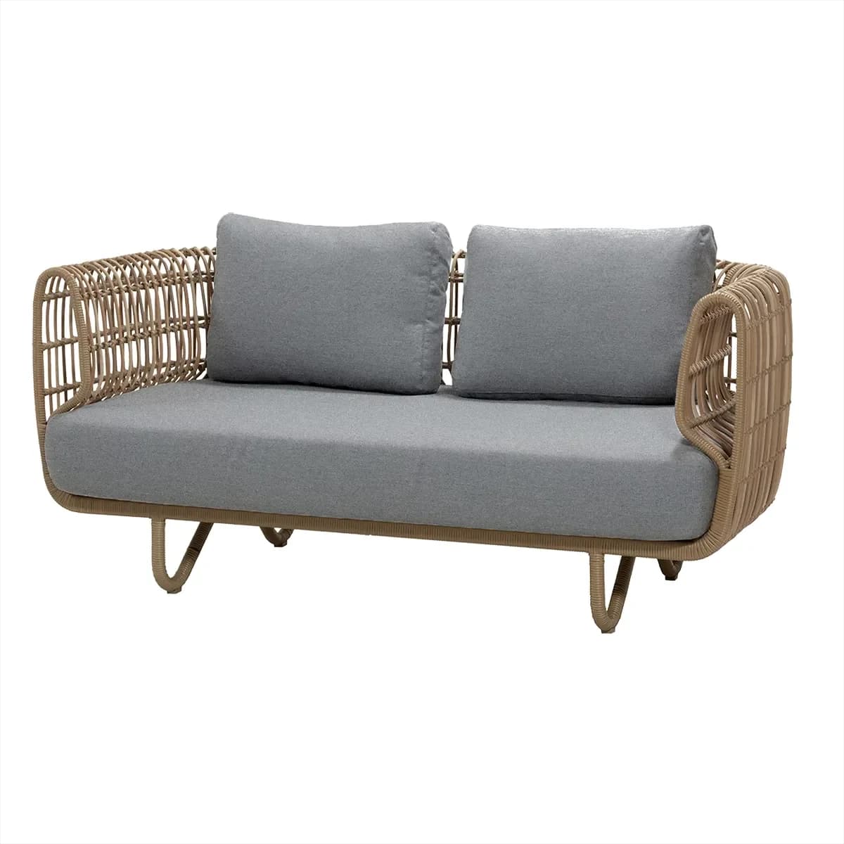 Cane-line, Nest 2-pers. sofa OUTDOOR Inkl. light grey Airtouch putesett