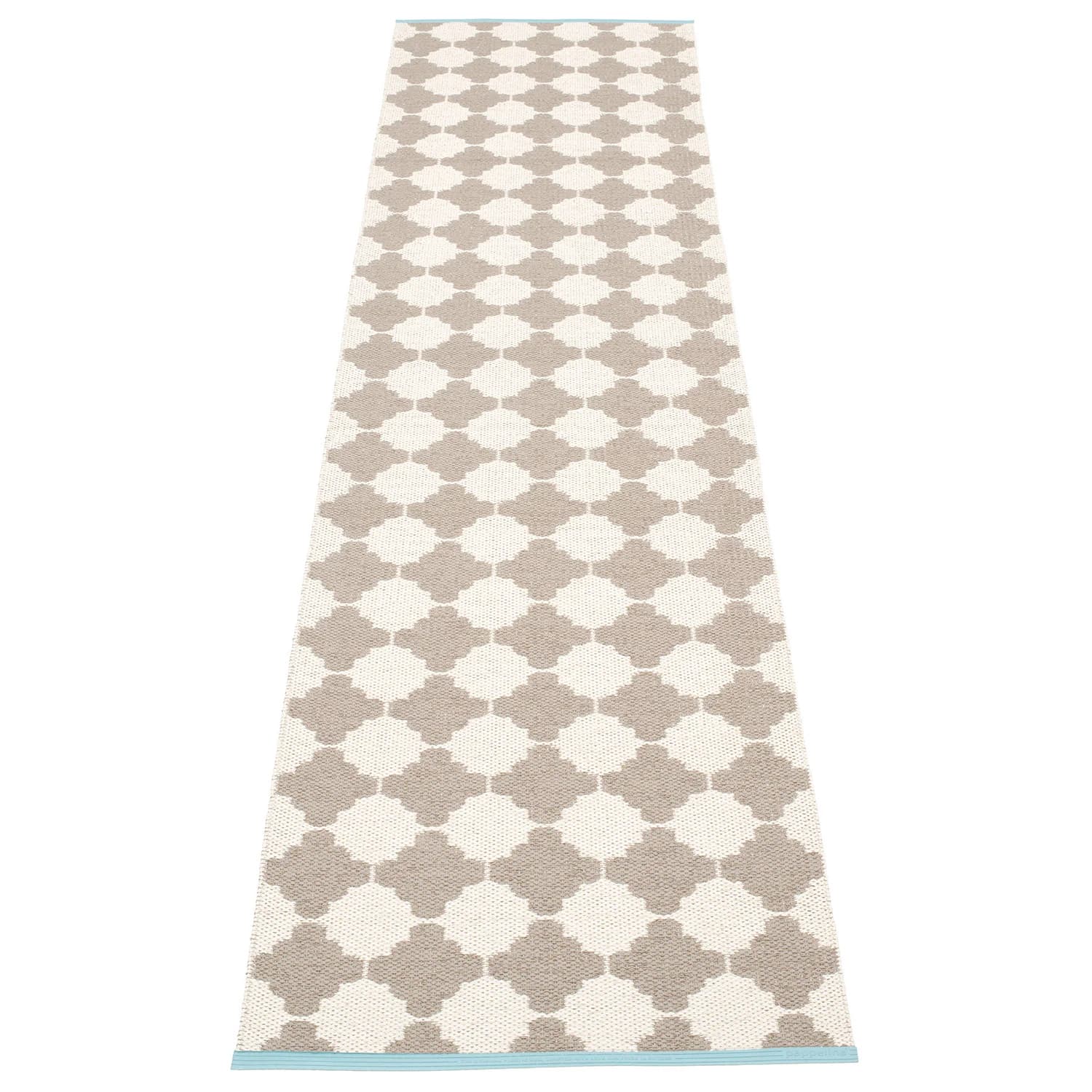Pappelina, Marre matte 70x300 cm mud / vanilla turquoise stripe