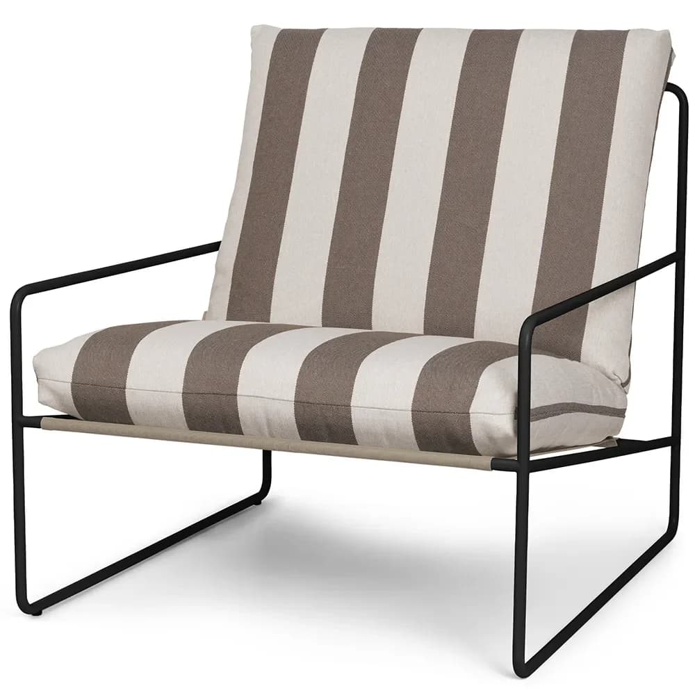 Ferm Living, Desert Lenestol Stripe Black/Chocolate