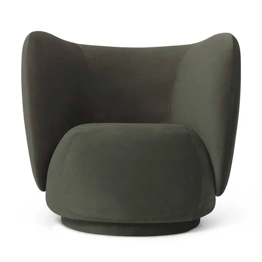 Ferm Living, Rico Lounge Lenestol Rich Velvet - Pine