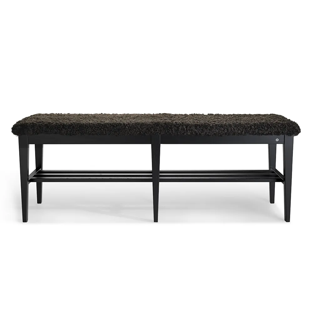 Oscarssons Möbel, Nadja Bench 130 cm Svartbeiset ask/safeskinn brun