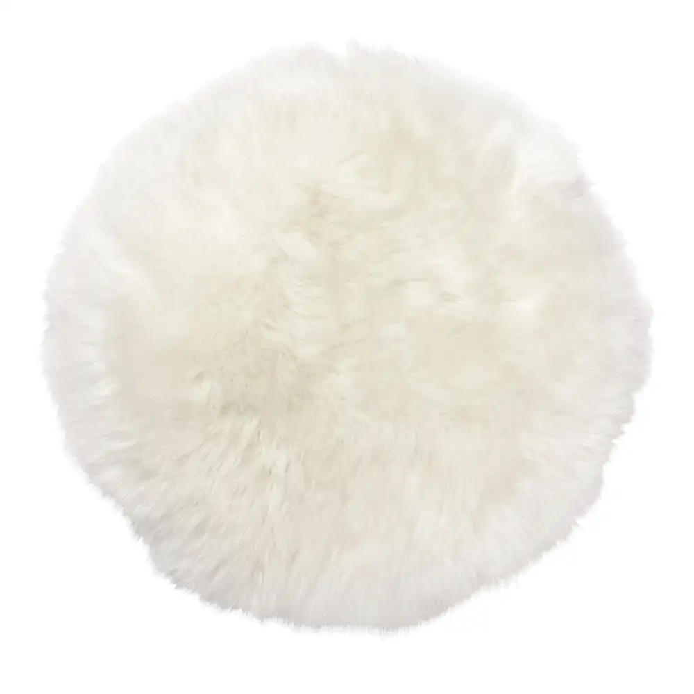 Skinnwille, Gently Sittepute i saueskinn ø34 cm White