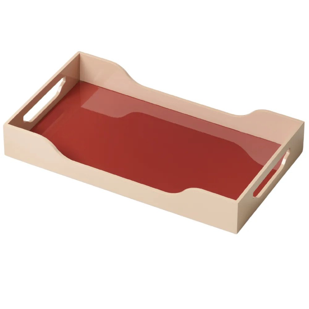 Printworks, Lacquered Tray - Swell, Maroon/Pink 42x27 cm