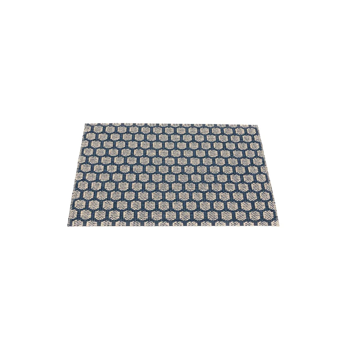 Pappelina, Vendbar Plastmatte MIMI Ocean Blue/Cream 70x50 cm