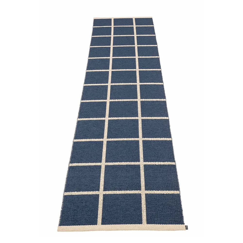 Pappelina, Vevd Teppe Criss Dark Blue 70x300 cm