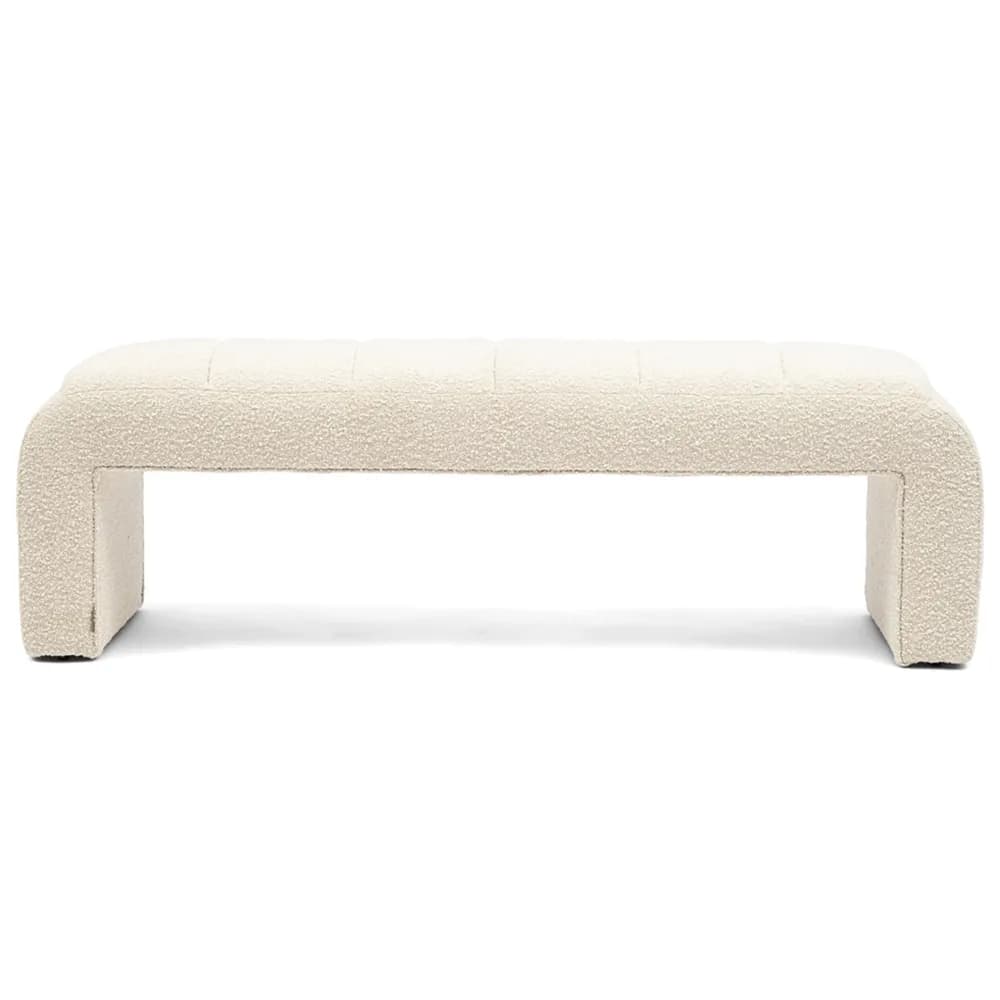 Riviera Maison, Brera Benk bouclé white hvit