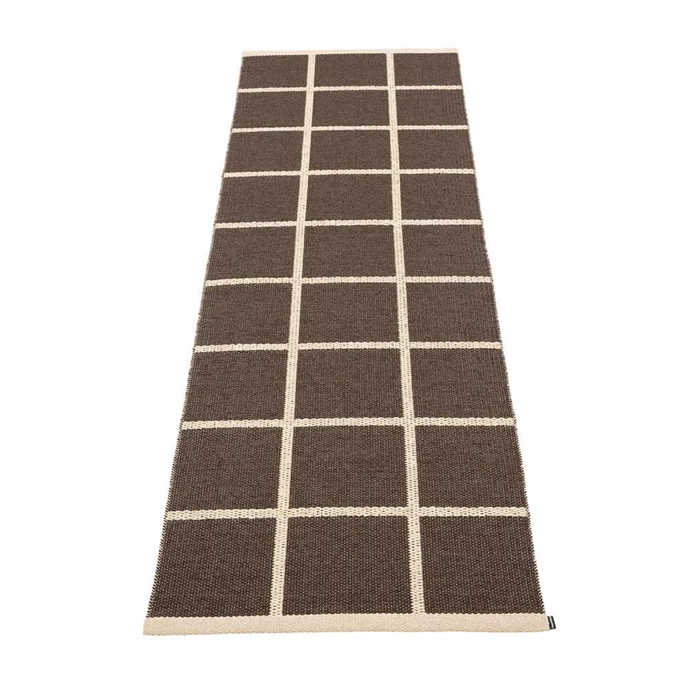 Pappelina, Vevd Teppe Criss Dark Brown 70x225 cm