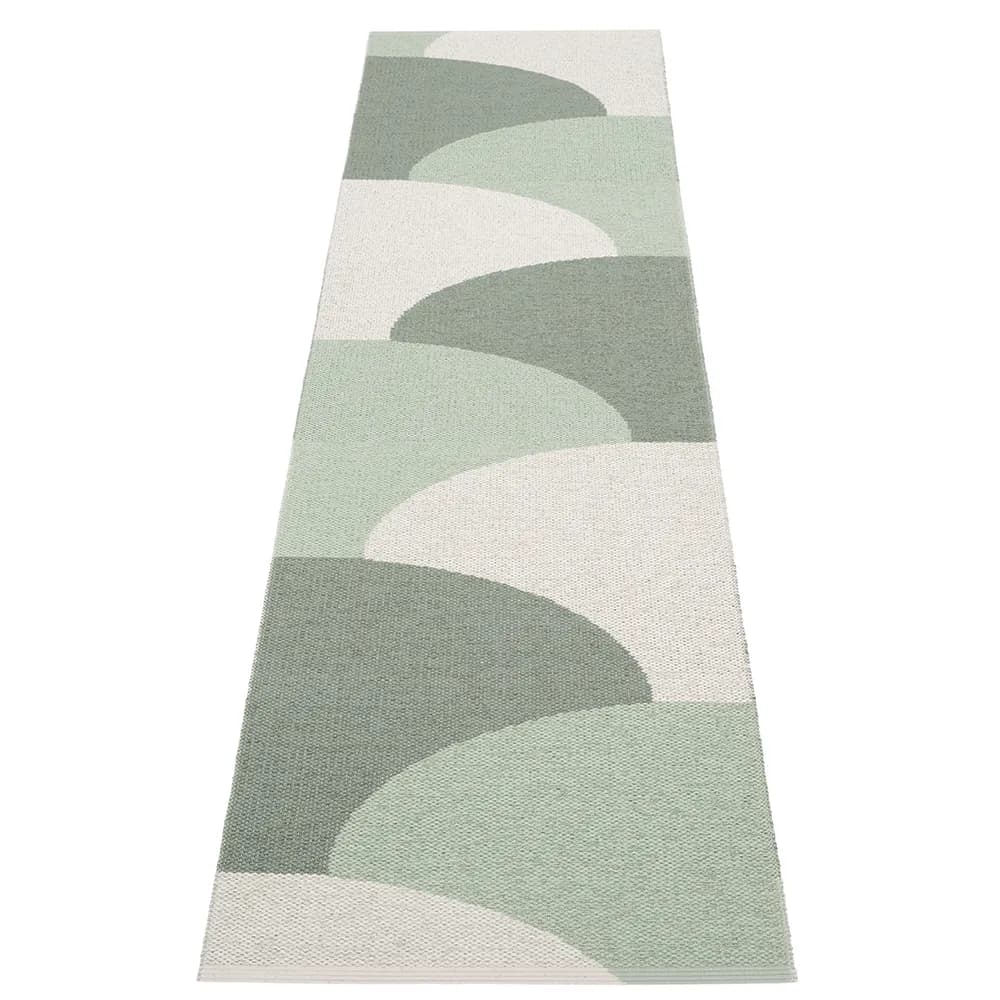 Pappelina, Hill teppe Army/Misty Mint/Fossil Grey 70 x 270cm
