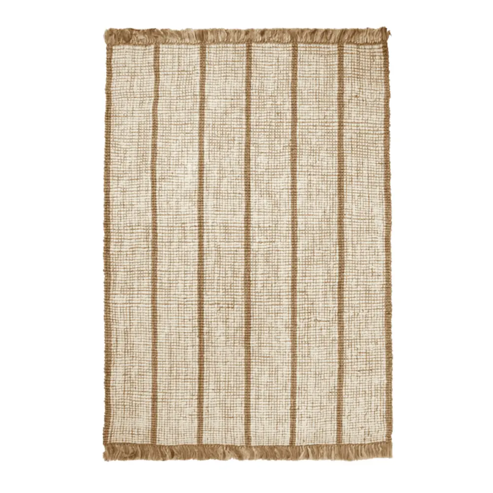 Ferm Living, Athens håndvevd jute-teppe 170x240 cm - Natural/Off-white