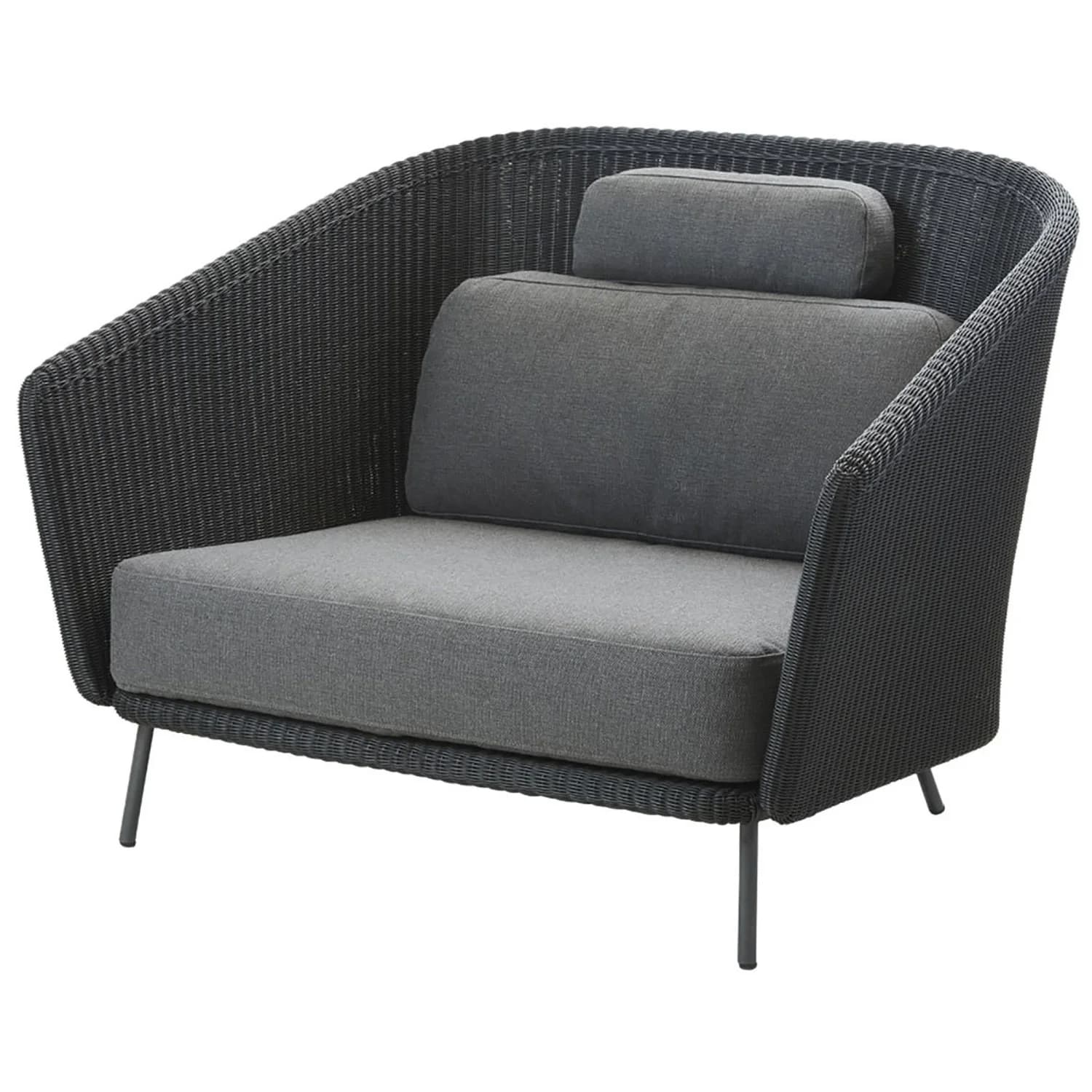 Cane-line, Mega Lounge lenestol Graphite inkl. Airtouch-putesett