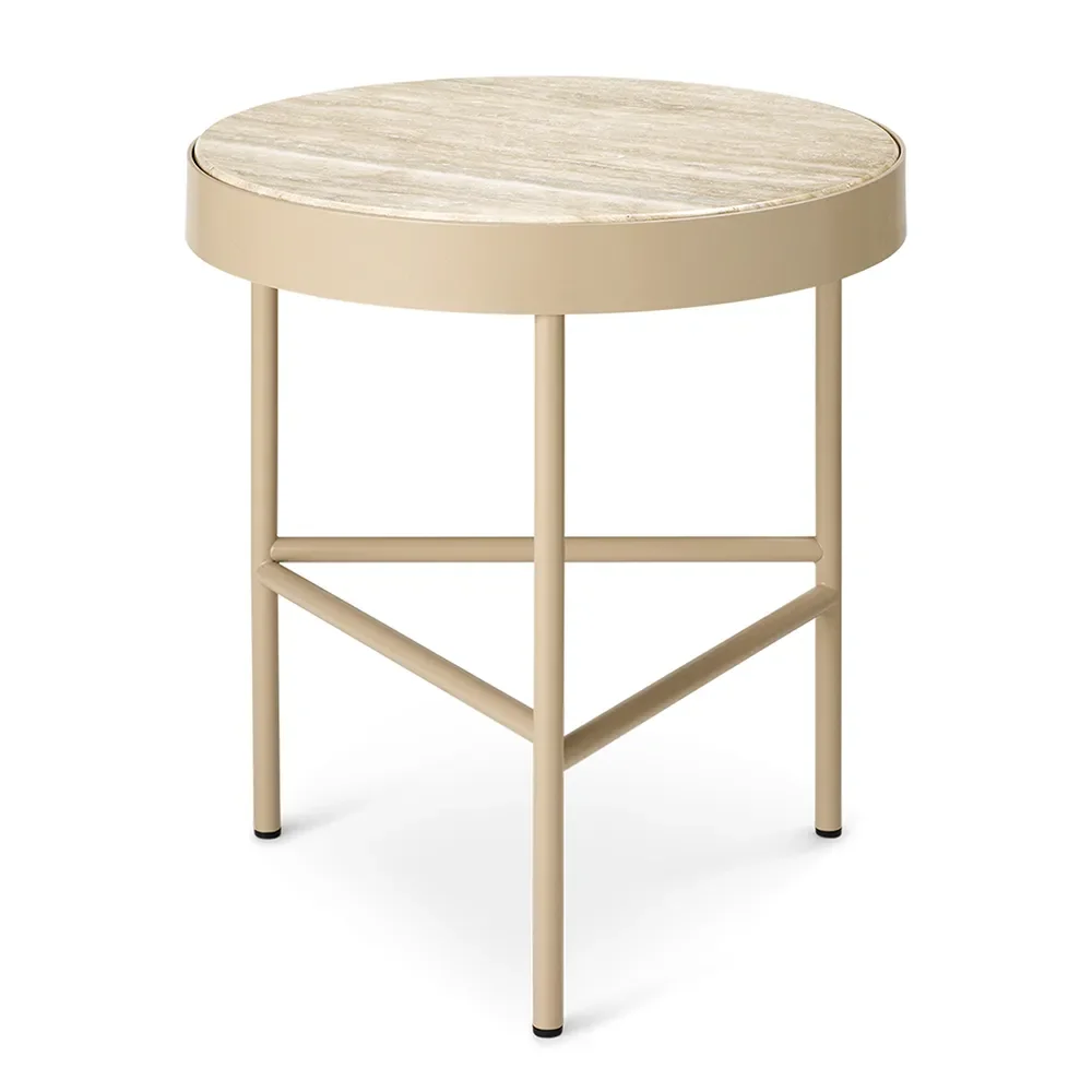 Ferm Living Travertine salongbord Ø 40 Cashmere