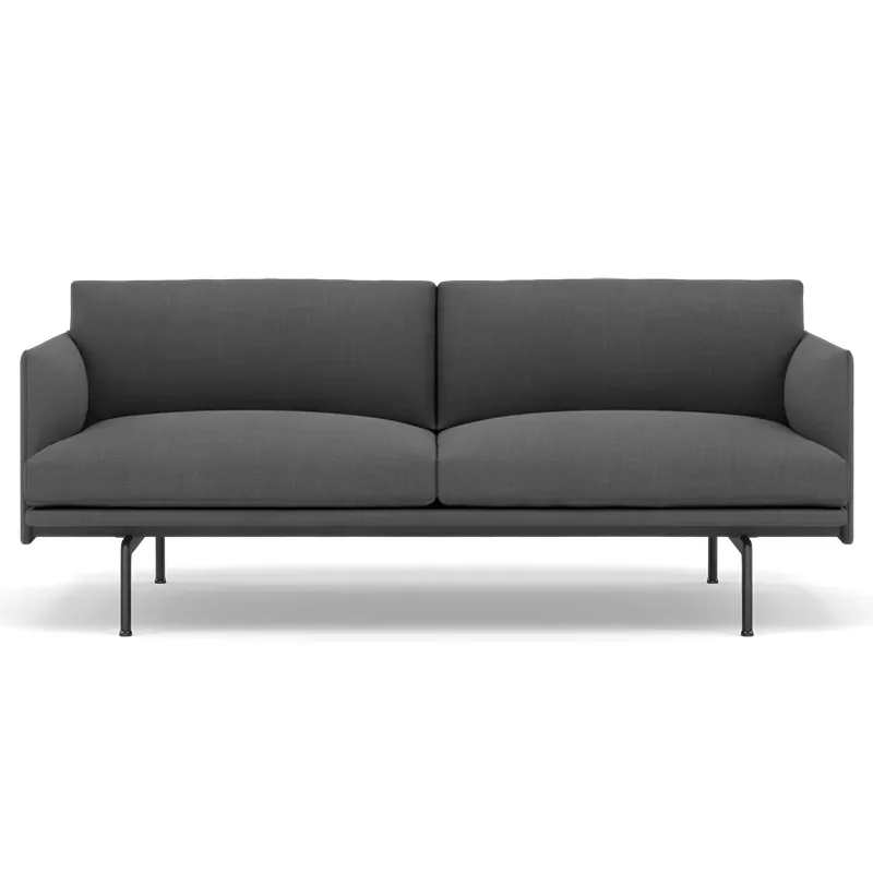 Muuto, Outline Sofa 2-seater - Black Base - Remix 163 Black