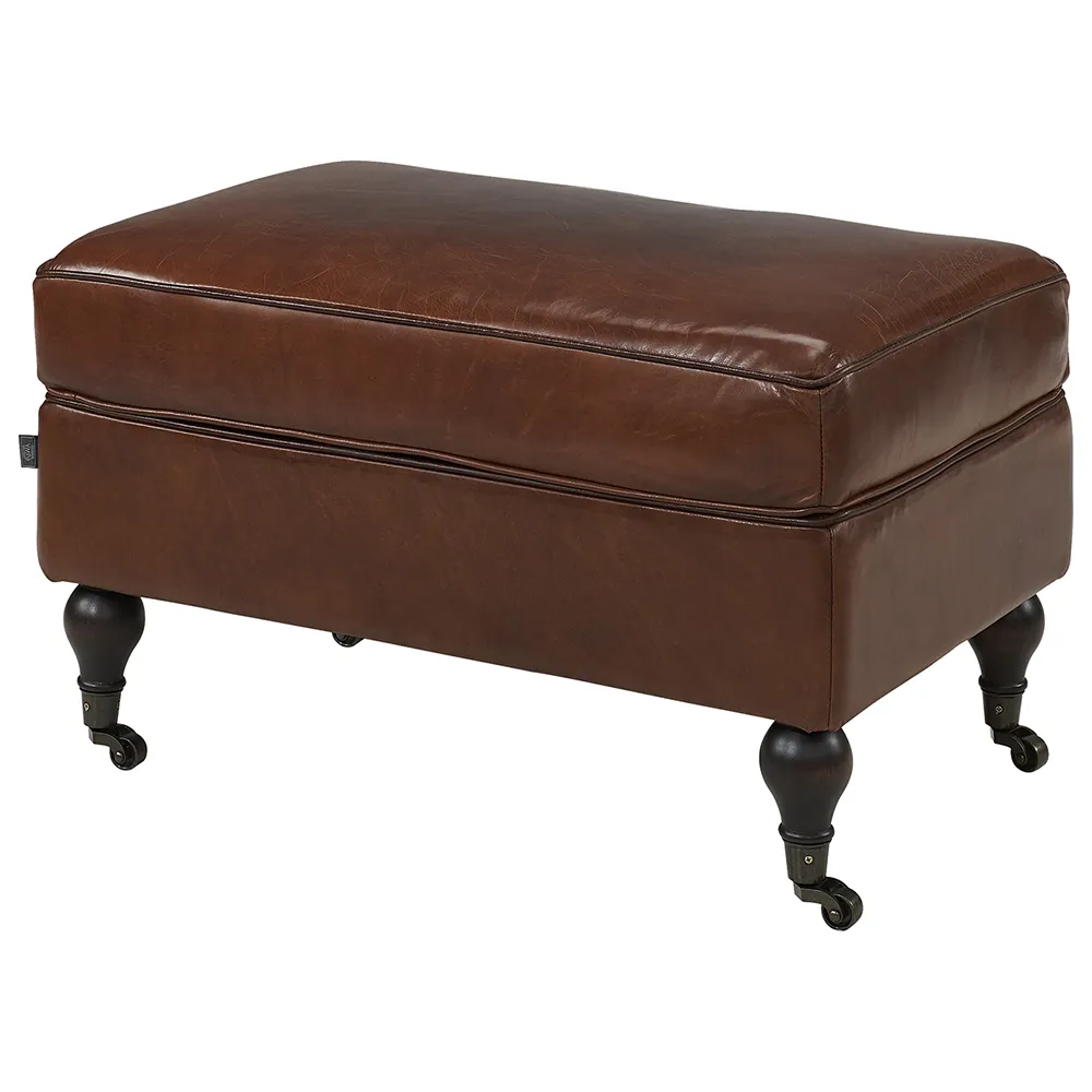 Artwood, Dessau puff Vintage Brandy skinn Artwood