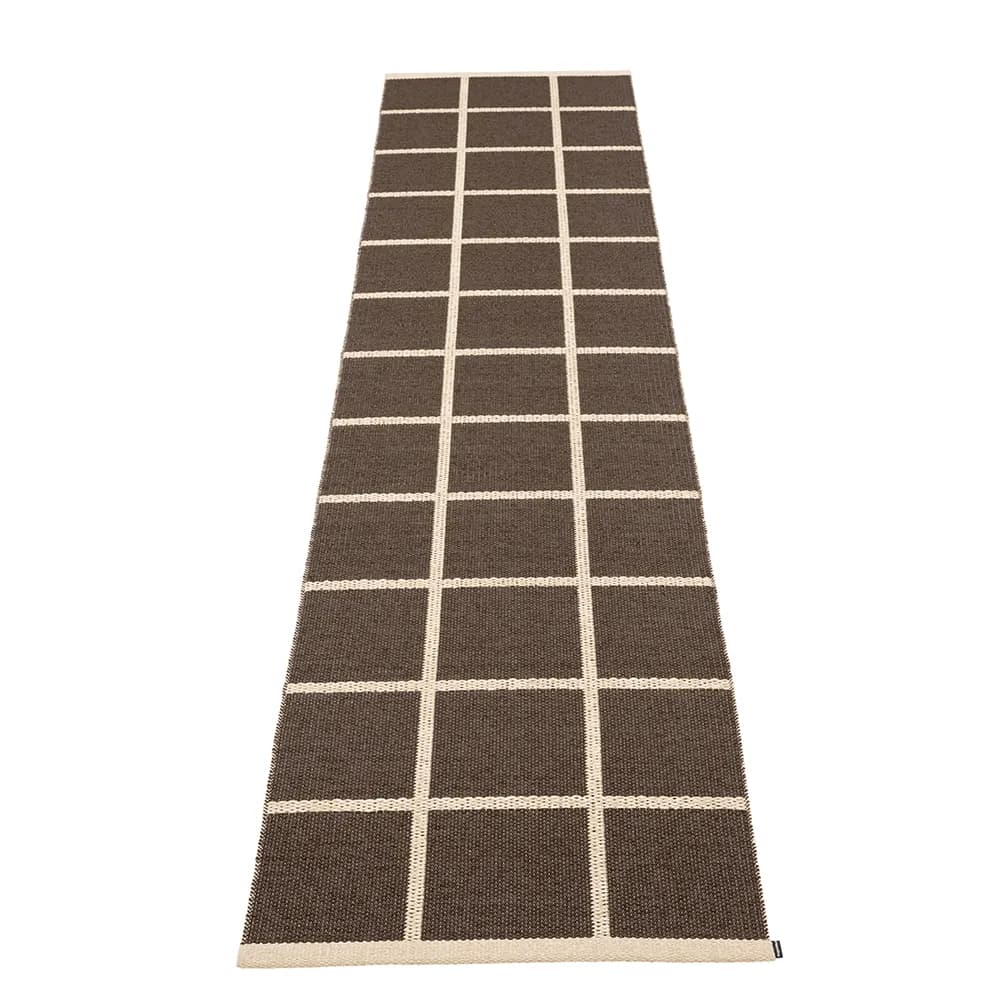 Pappelina, Vevd Teppe Criss Dark Brown 70x300 cm