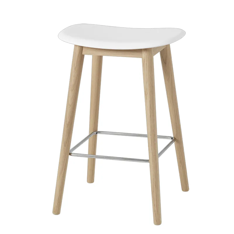 Muuto, Fiber bar pallet låg Wood Base - 65 cm - Natural White/Oak
