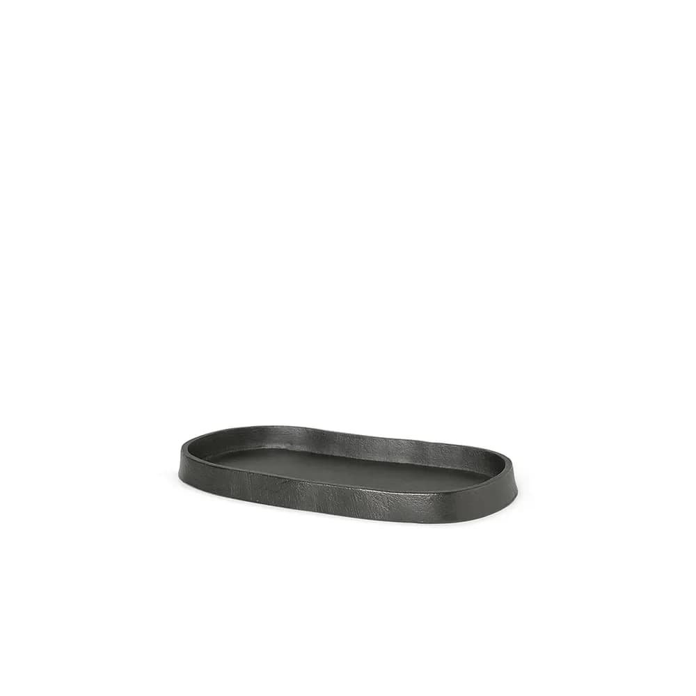 Ferm Living Yama brett oval 9,5 x 19 cm Sotet aluminium