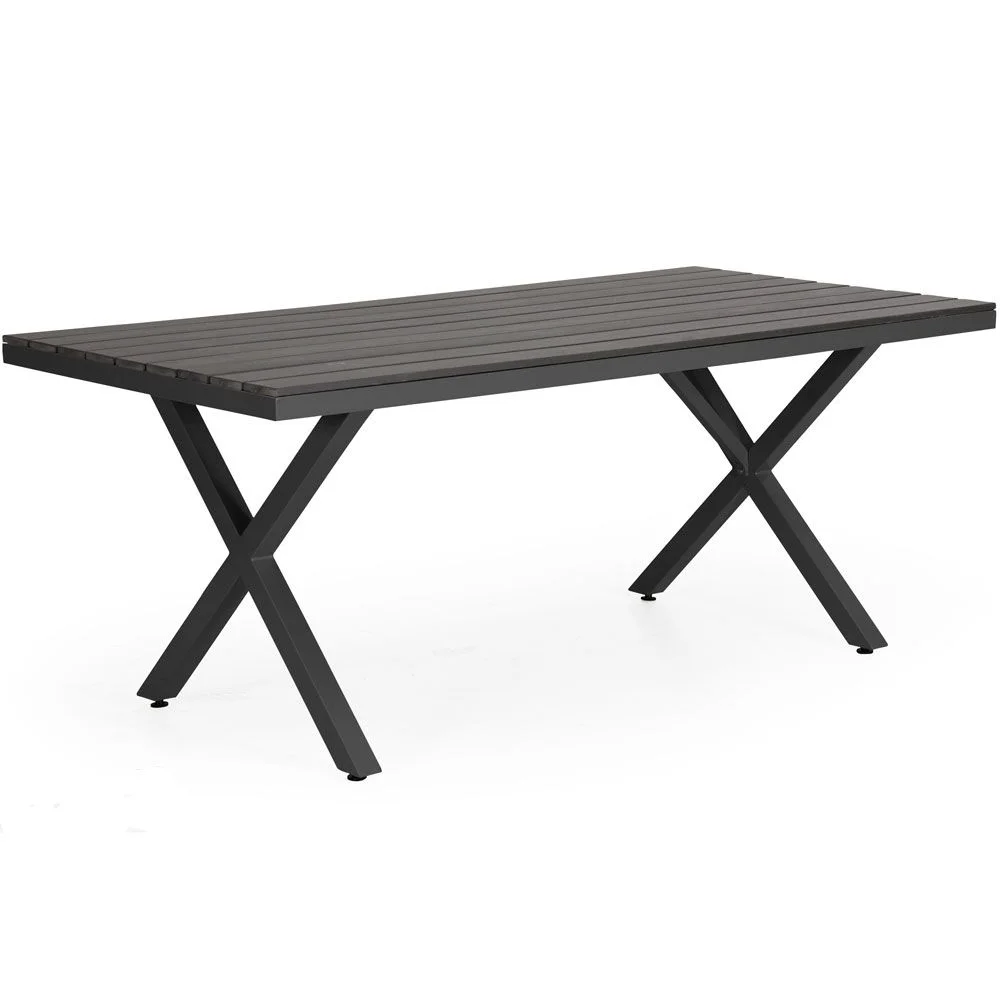 Brafab, Leone spisebord 100 x 200 cm svart aluminium