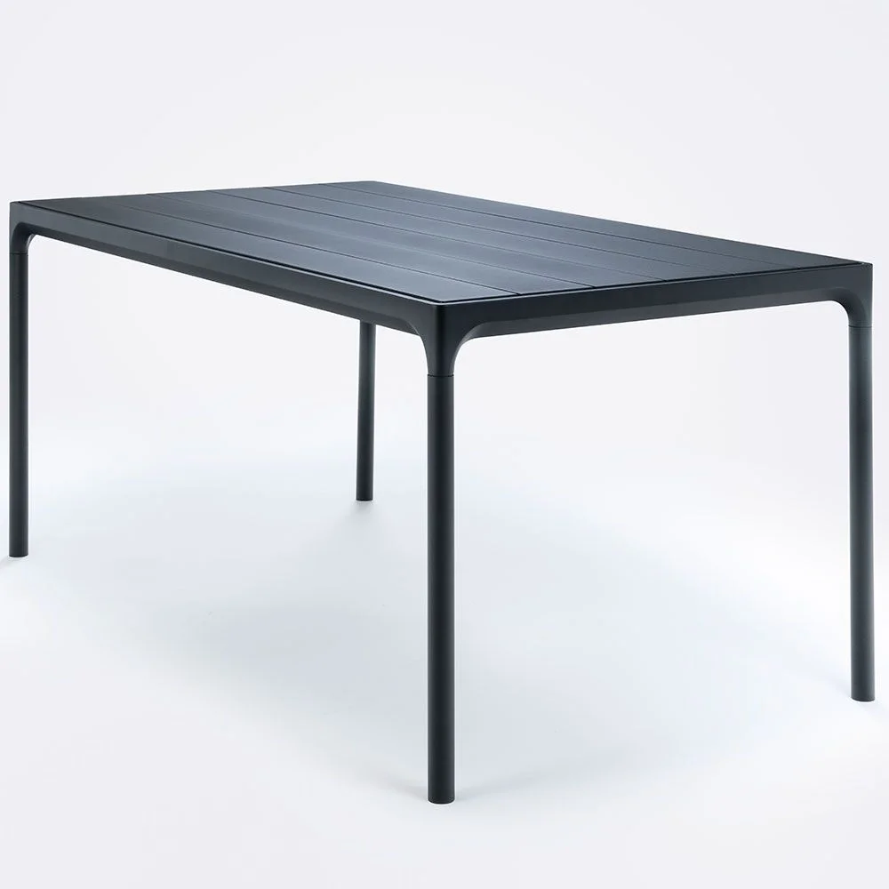 Houe, Fire spisebord 160x90 cm svart aluminium