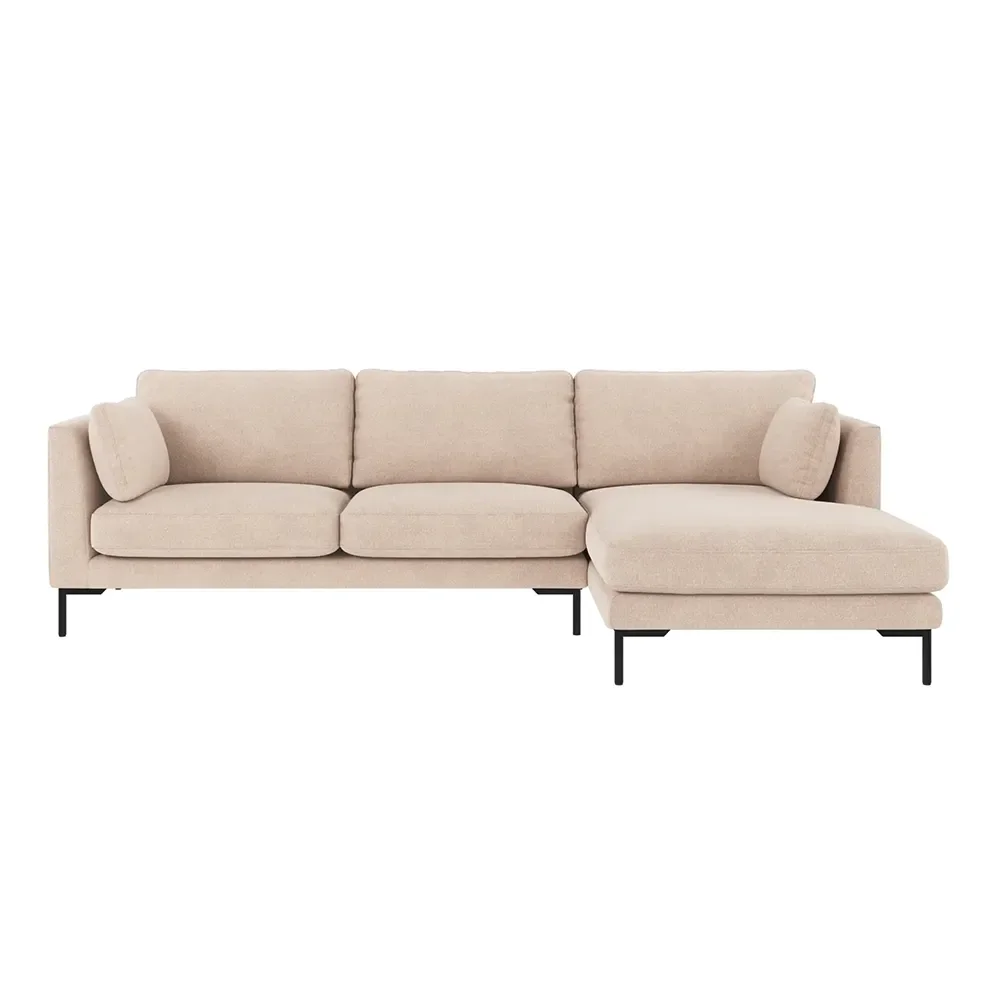 Rowico Home, Corwin sofa 3,5-seter sofa chaiselong høyre stoff Rita lys beige