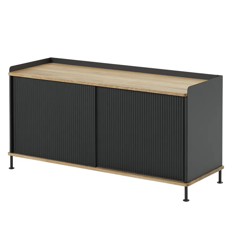 Muuto, Enfold skjenk 124 x 45 cm - oiled oak Anthracite Black