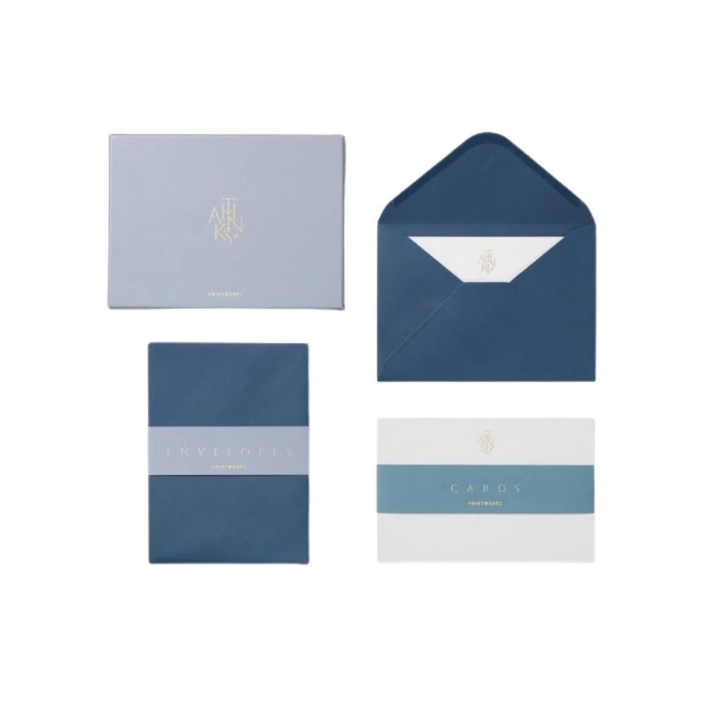 Printworks, Card & Envelope Set - Thanks Blue