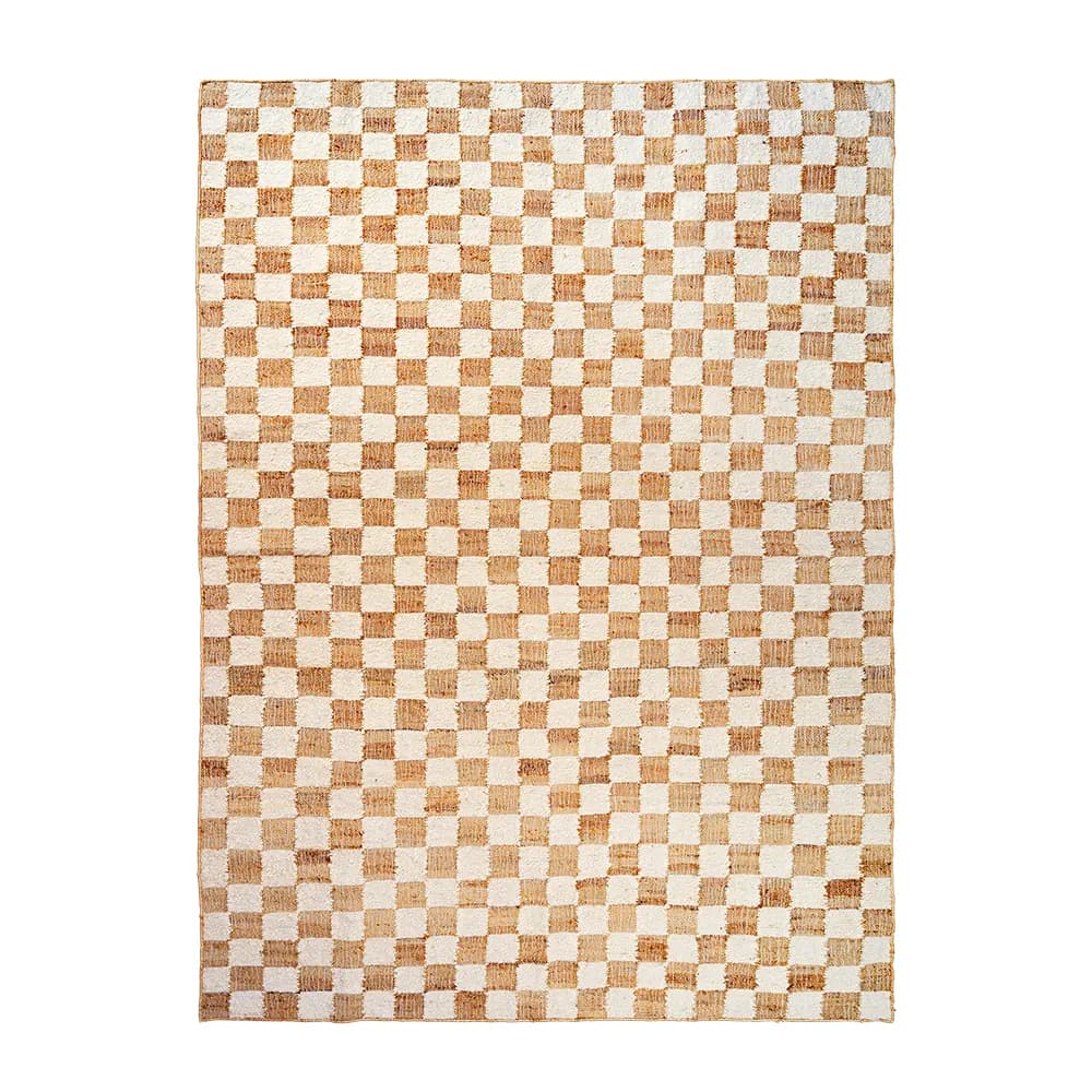 Ferm Living, Håndvevd Ullteppe Check 200x300 cm Off-White