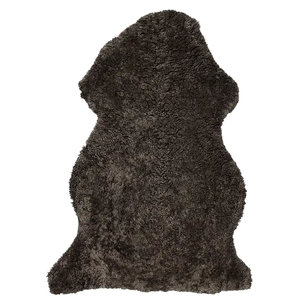 Skinnwille, Curly fåreskinn 60x95 cm Dark Brown