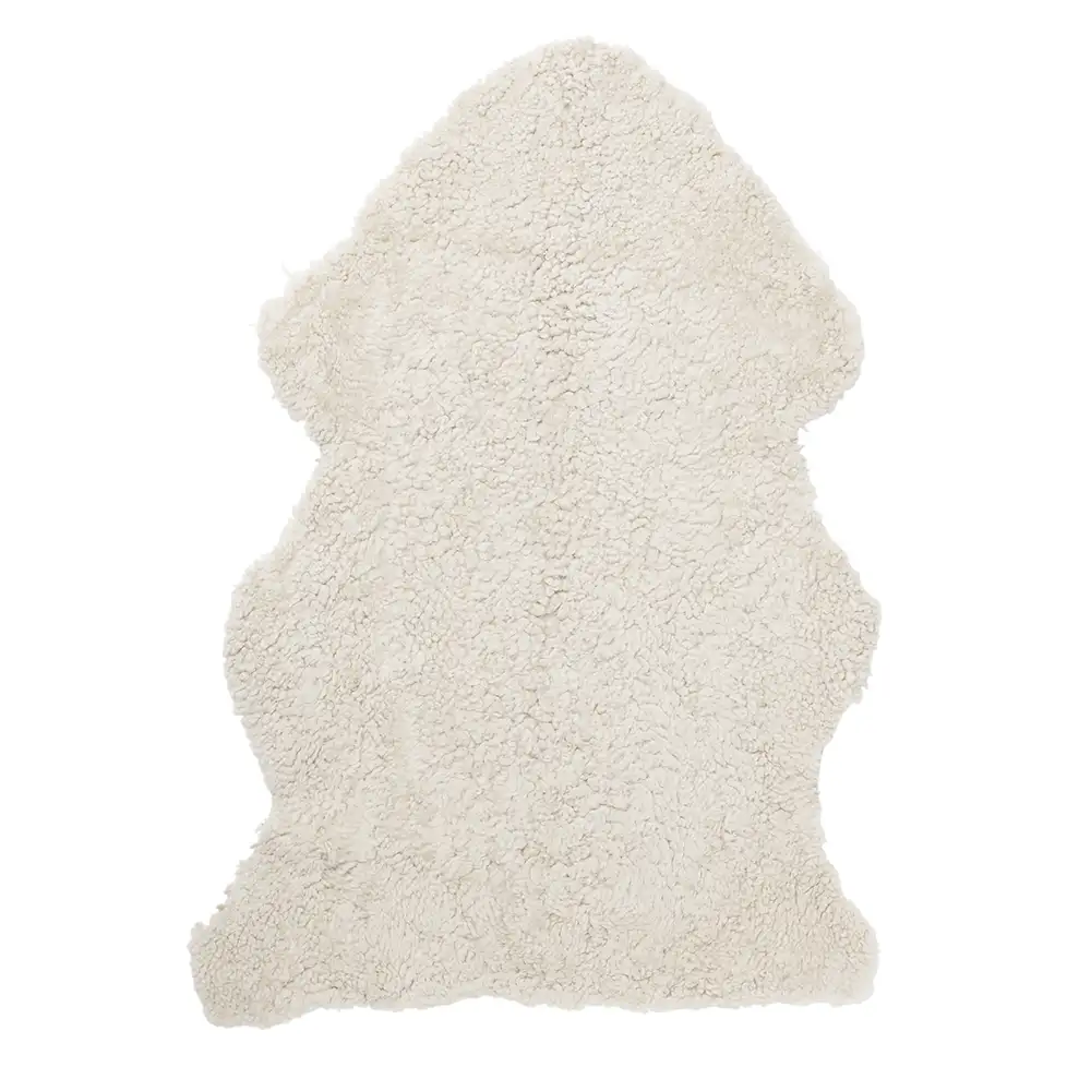 Skinnwille, Curly fåreskinn 60x95 cm Beige moonlight