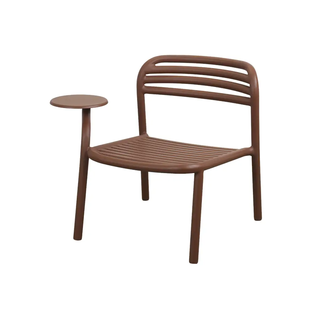 Cane-line, Bliss lenestol m/sidebord høyre Desert red, aluminium