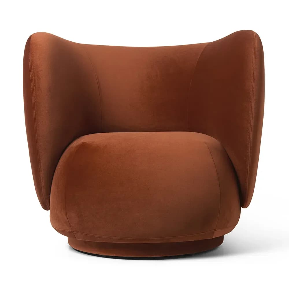 Ferm Living, Rico Lounge Lenestol Rich Velvet - Rust