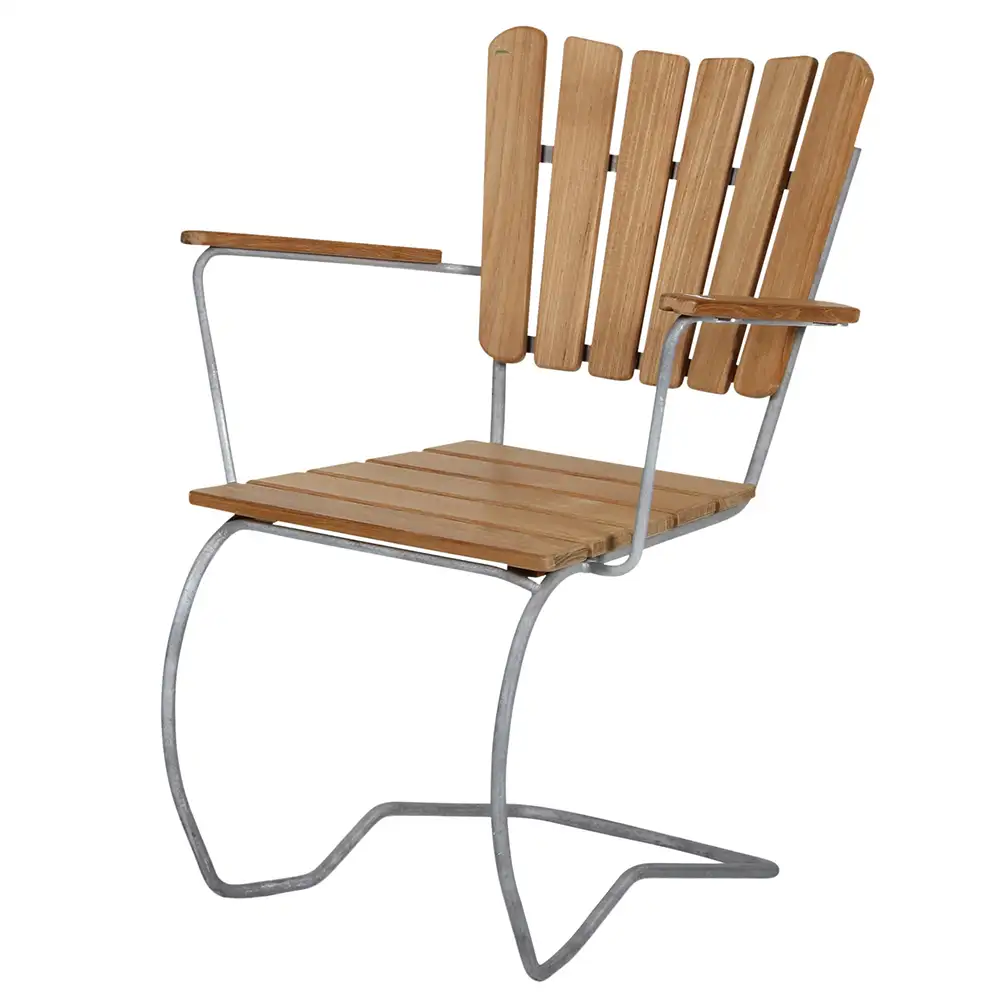 Brafab, 56-stolen, armlenestol galvanisert/teak