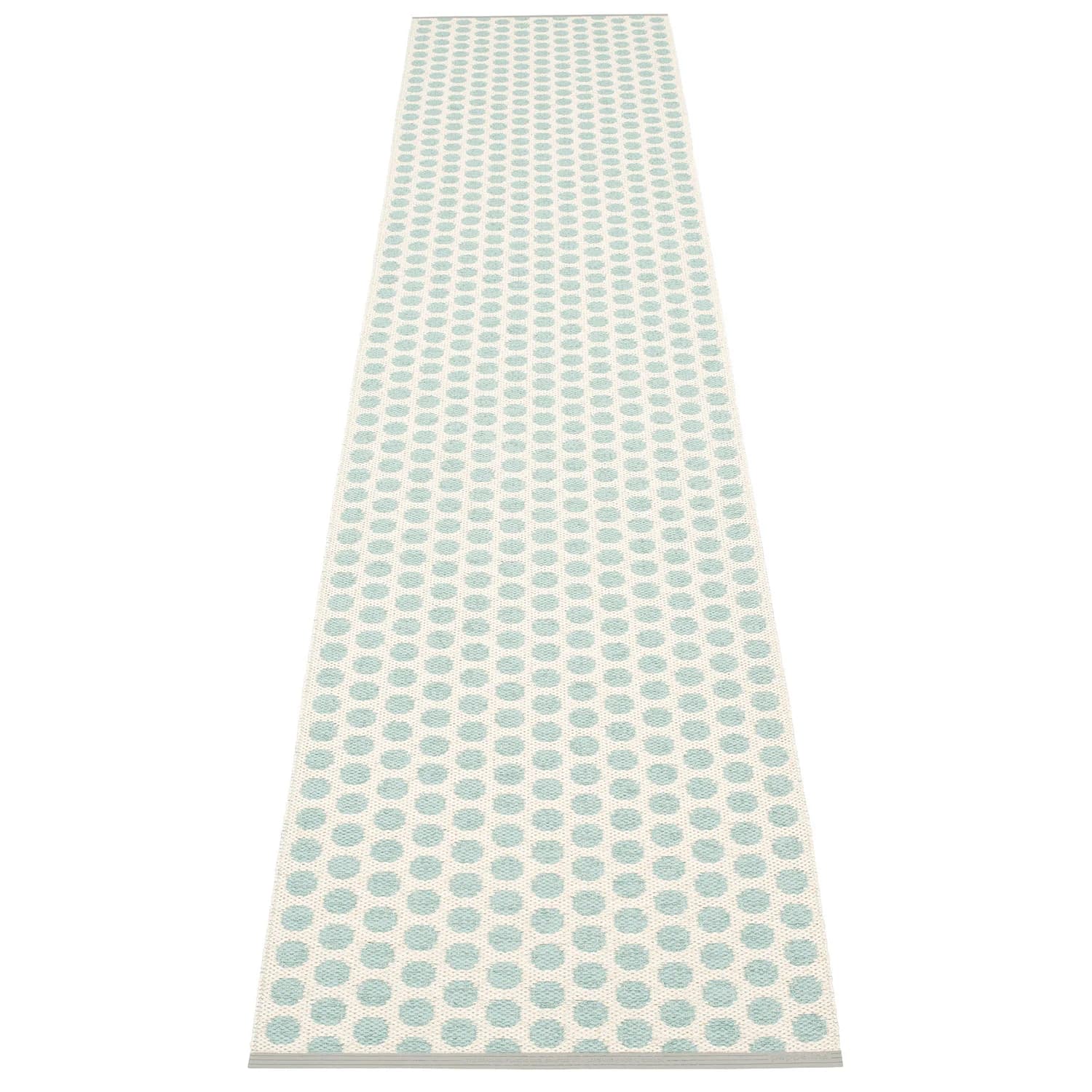 Pappelina, Noa matte 70x350 cm pale turquoise / vanilla / warm grey stripe