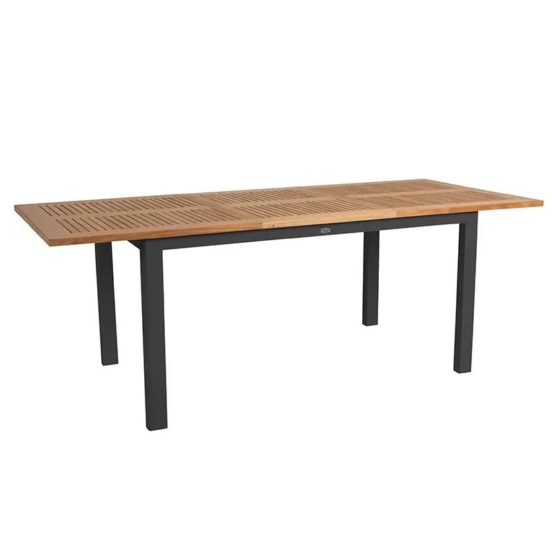Brafab, Lyon spisebord 92x152-210 cm teak / svart