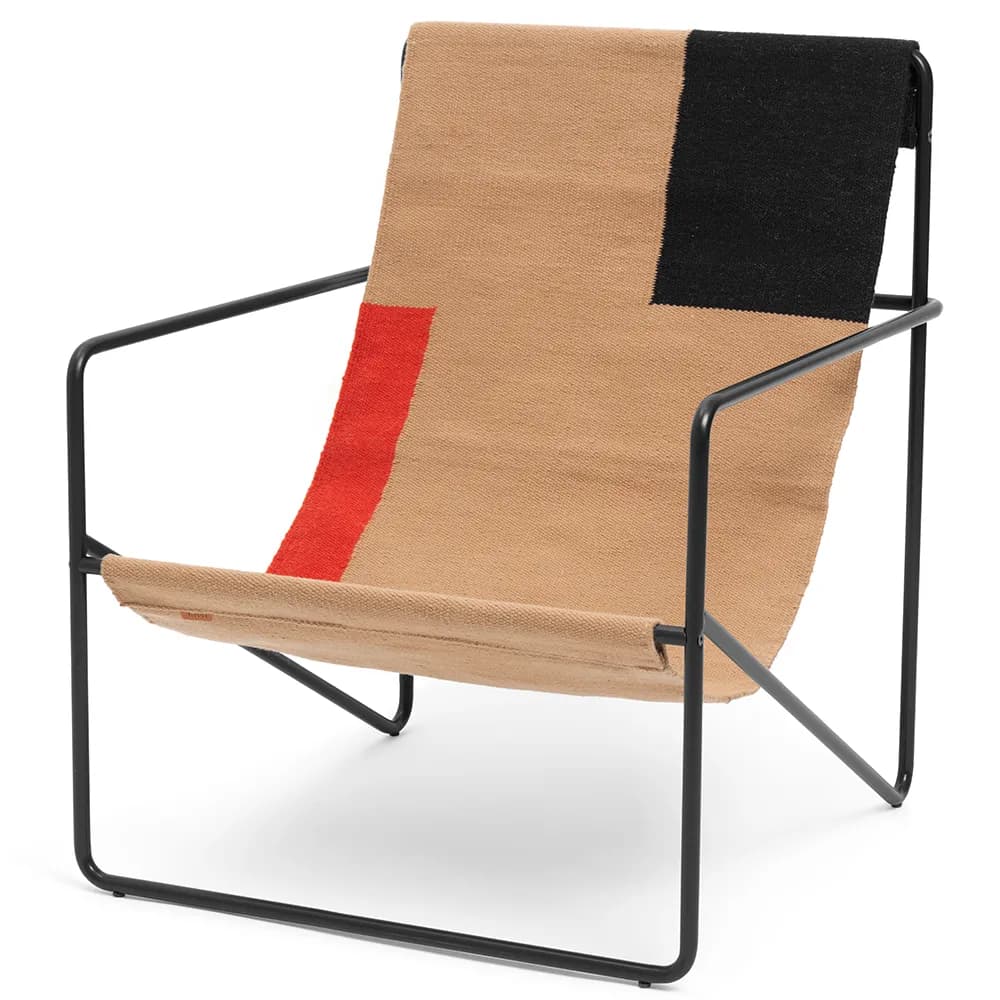 Ferm Living Desert loungestol Block, svart stativ