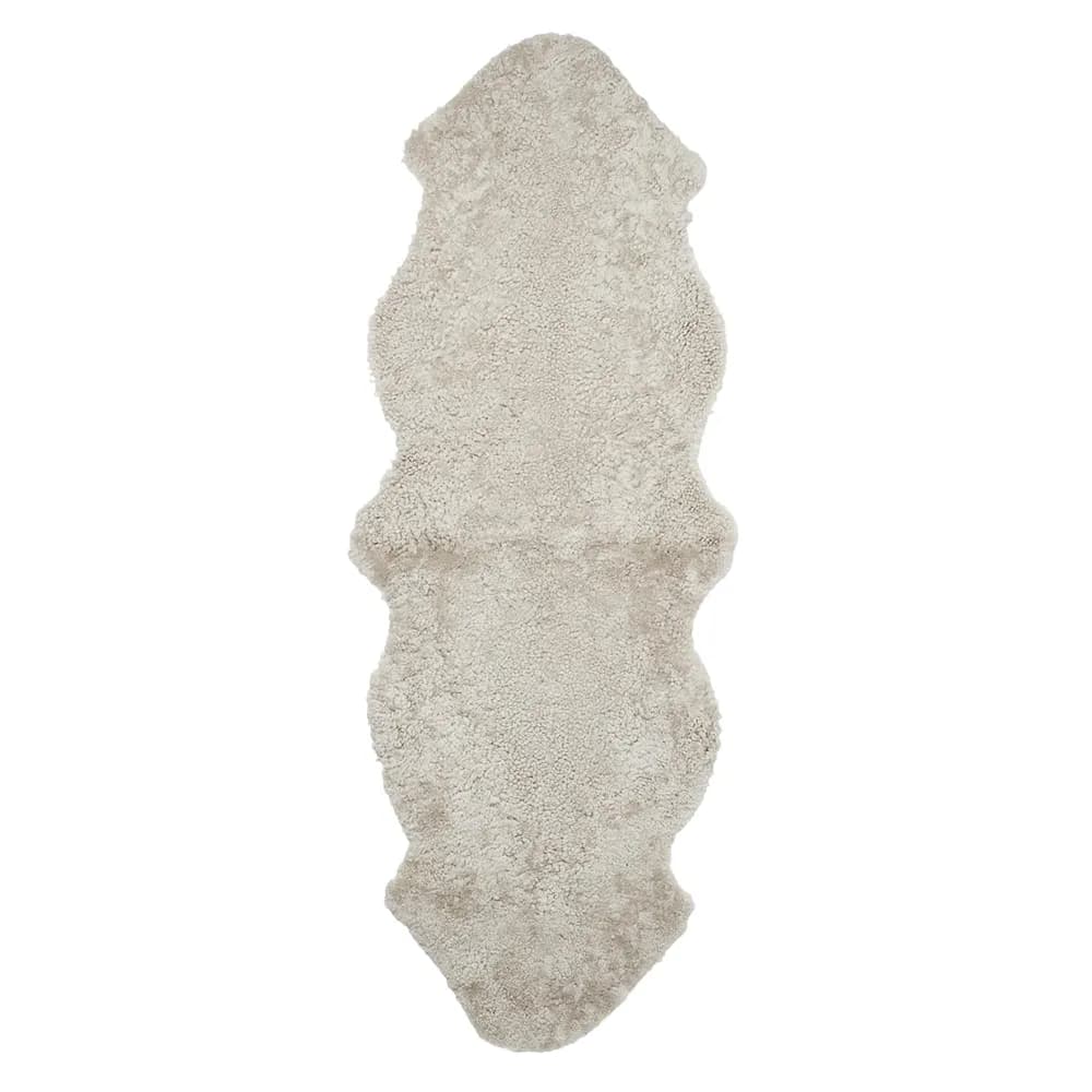 Skinnwille, Curly Fårskinn dubbelt 60x180 cm Sand