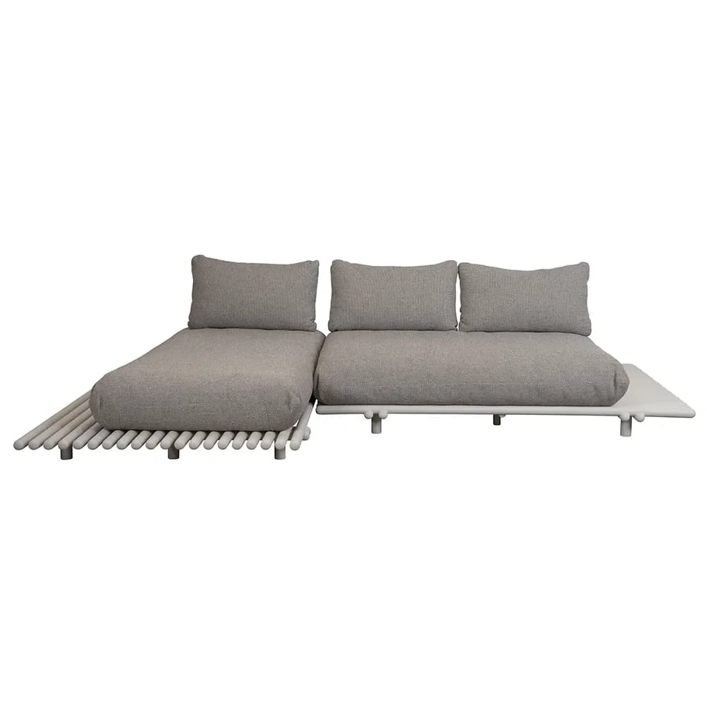 Cane-line, Sticks sofa m/ sjeselong Alu/light brown