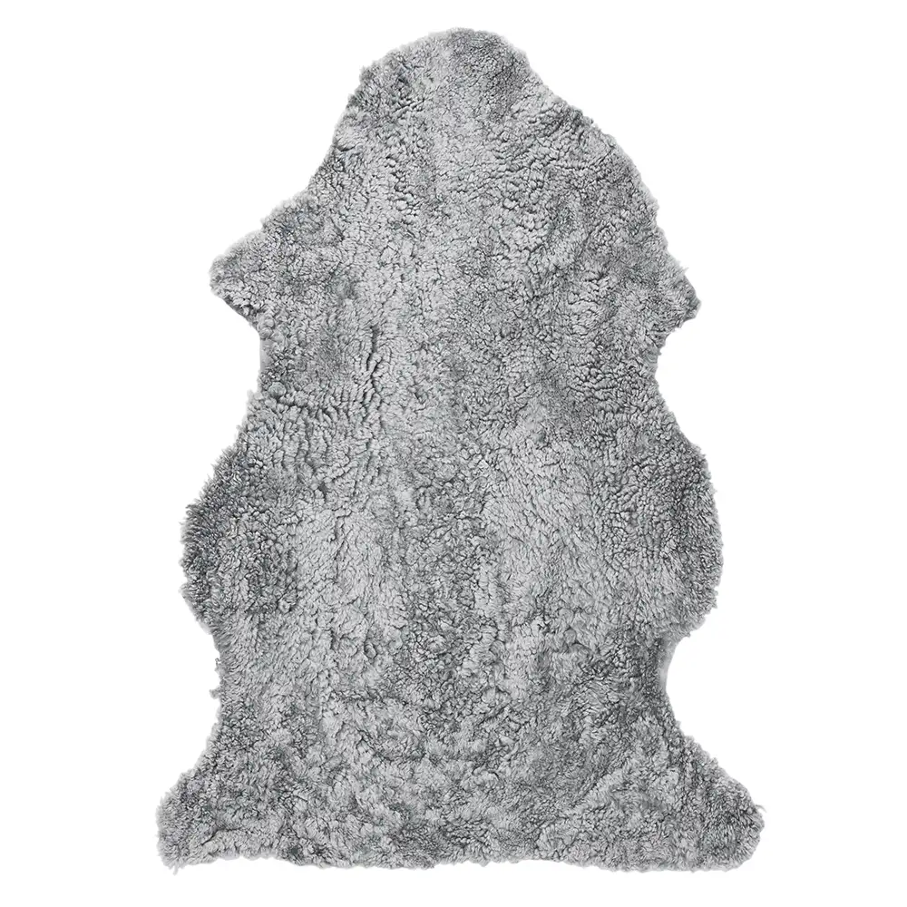 Skinnwille, Curly fåreskinn 60x95 cm Charcoal grey Silver