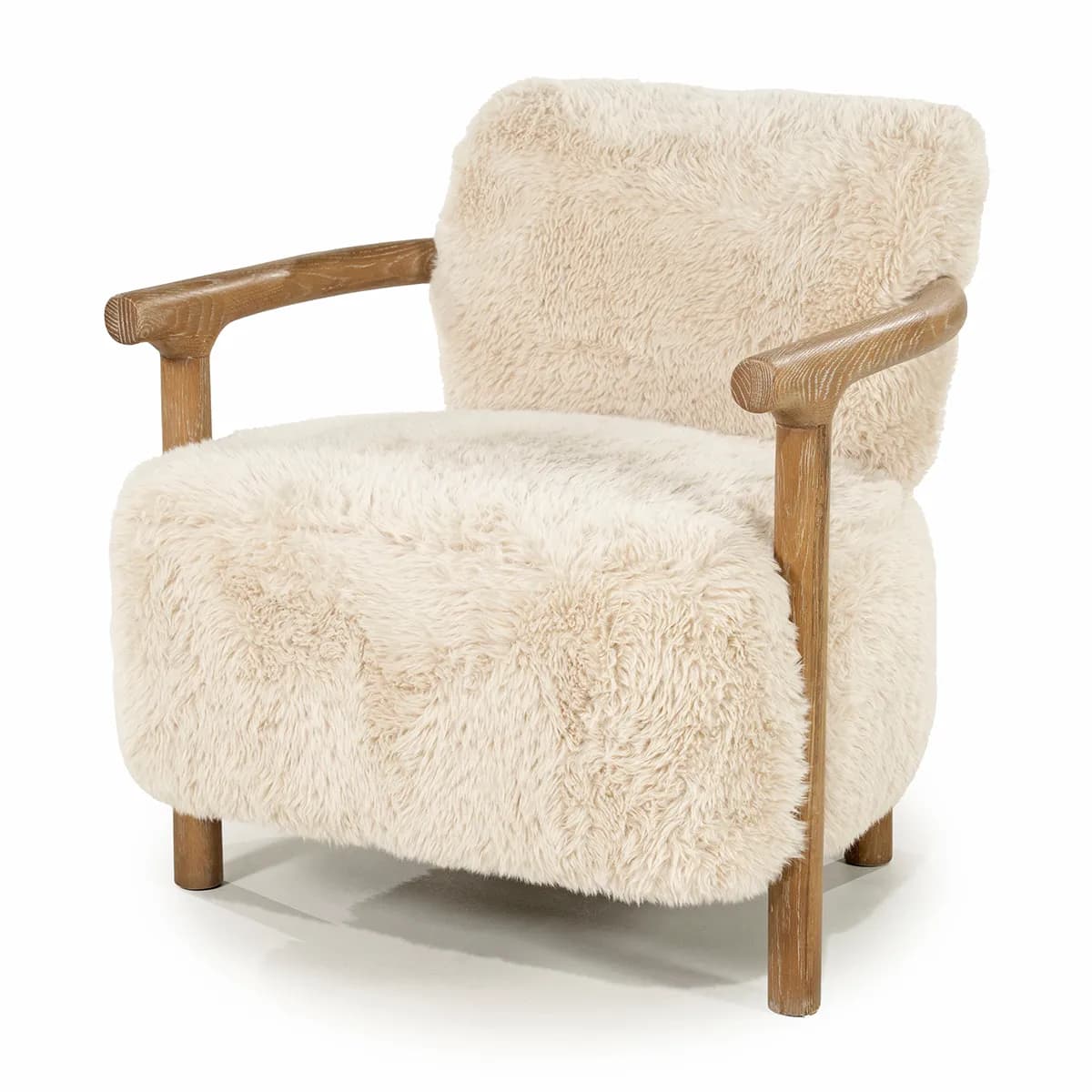 Riviera Maison, Lenestol i Askétre Glenn Cloud Fur Off White