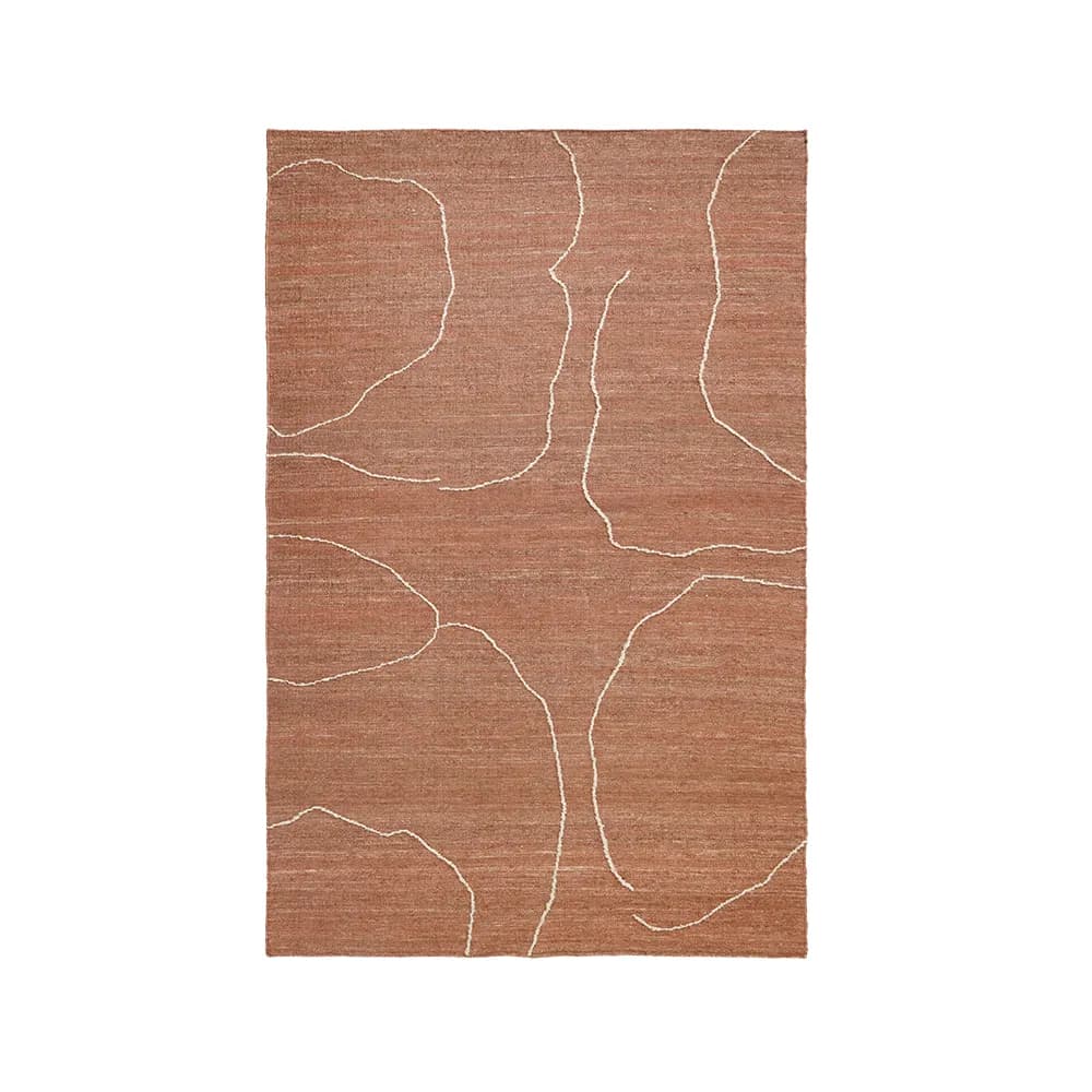 Ferm Living, Håndvevd Teppe i Jute Gesso Terracotta 200x300 cm