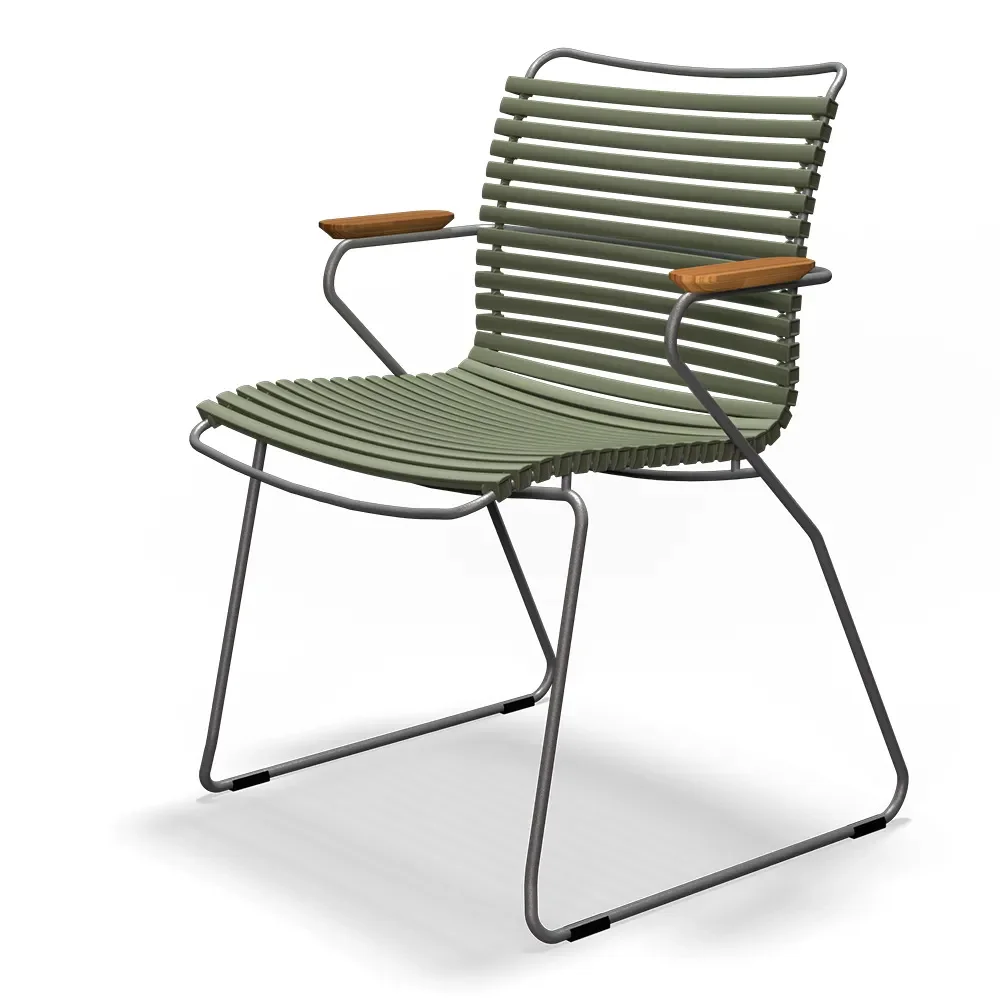 Houe, Click Karmstol olivengrønn aluminium