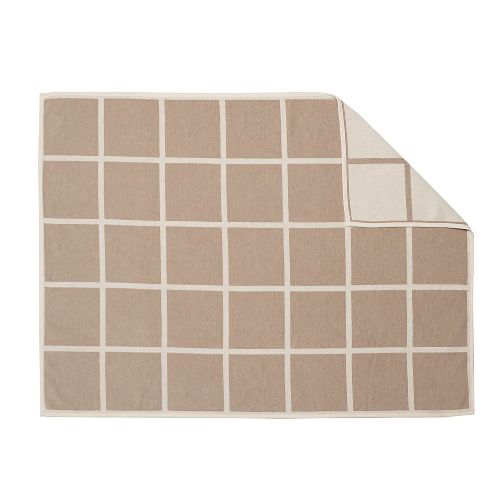 Pappelina, Vevd pledd i lammeull Criss Beige