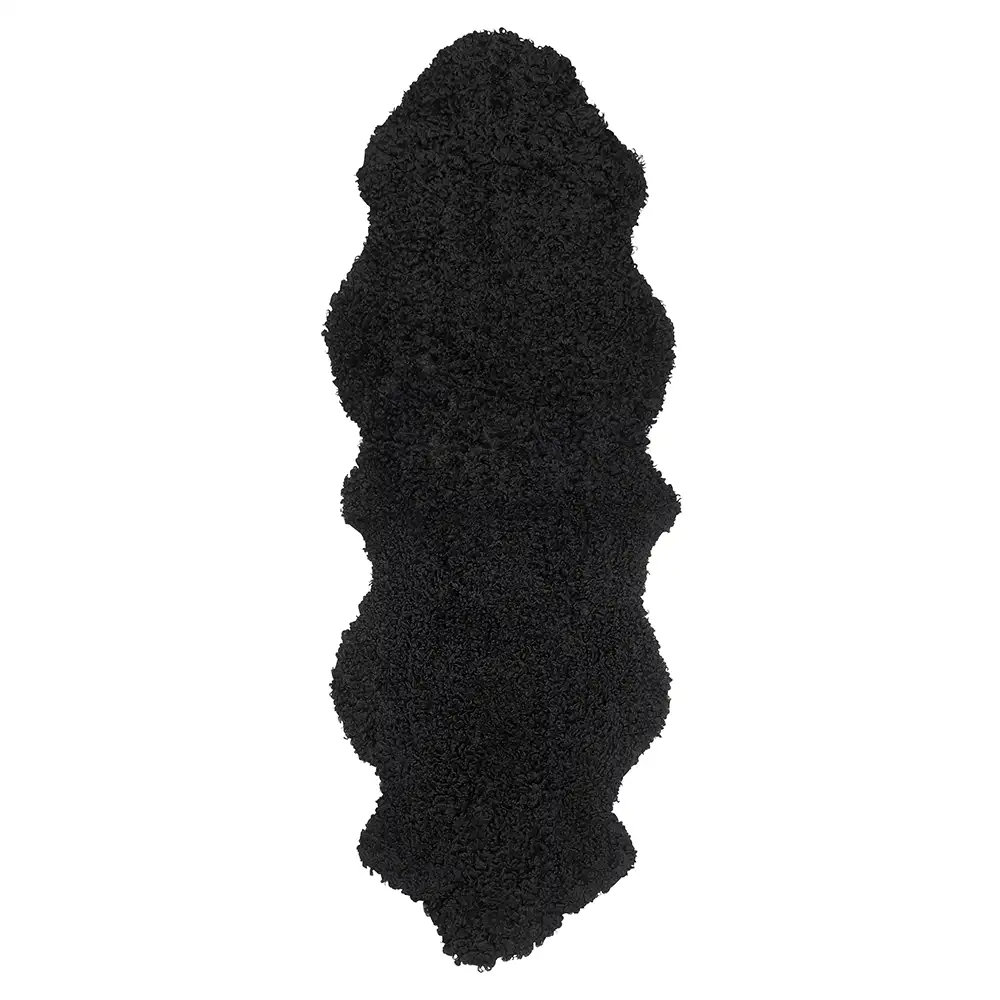 Skinnwille, Curly Saueskinn 60x180 cm Black