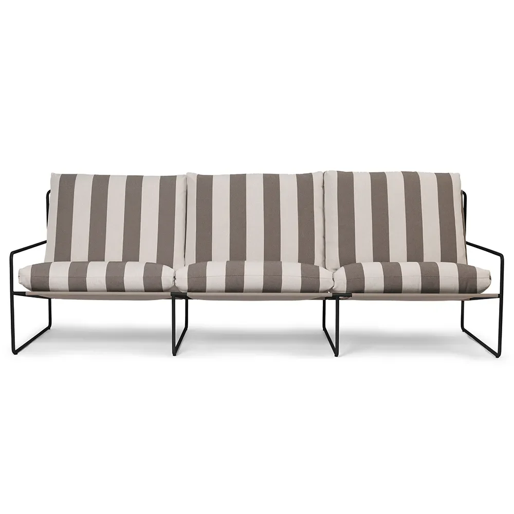 Ferm Living, Desert 3-seters sofa Stripe Black/Chocolate