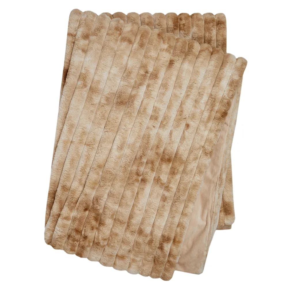 Skinnwille, Stripy pledd 120x180 cm Toffee