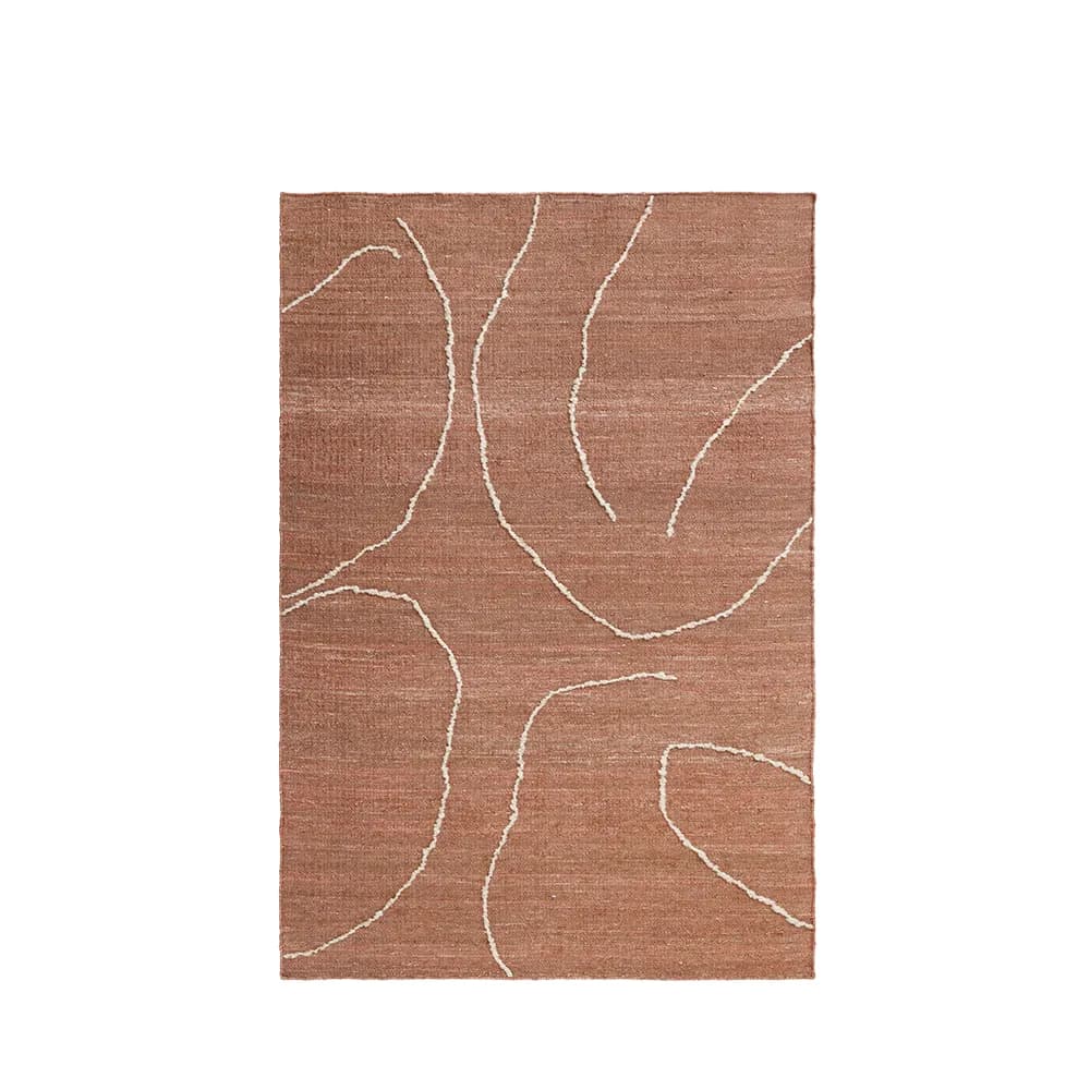 Ferm Living, Håndvevd Teppe i Jute Gesso Terracotta 140x200 cm