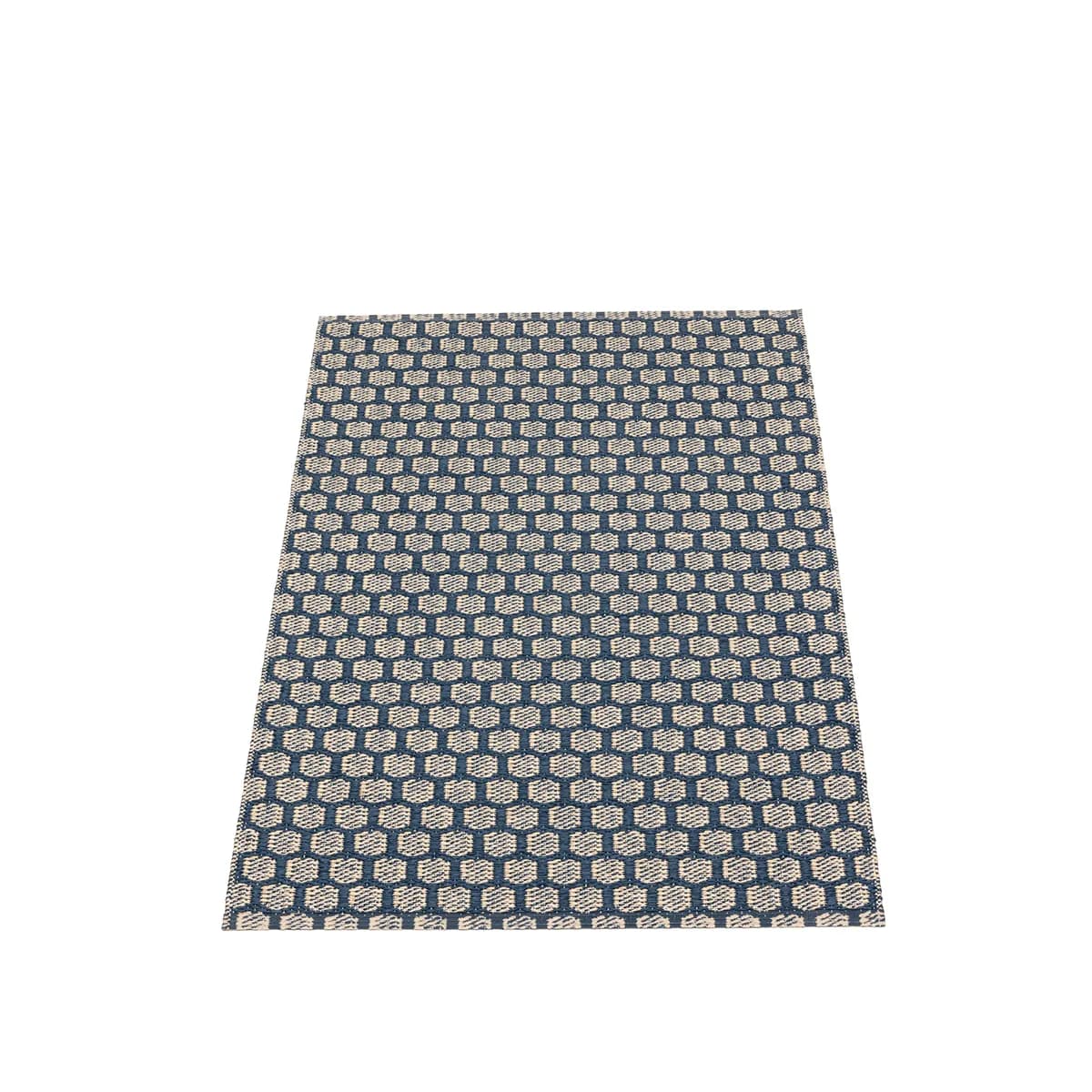 Pappelina, Vendbar Plastmatte MIMI Ocean Blue/Cream 70x300 cm