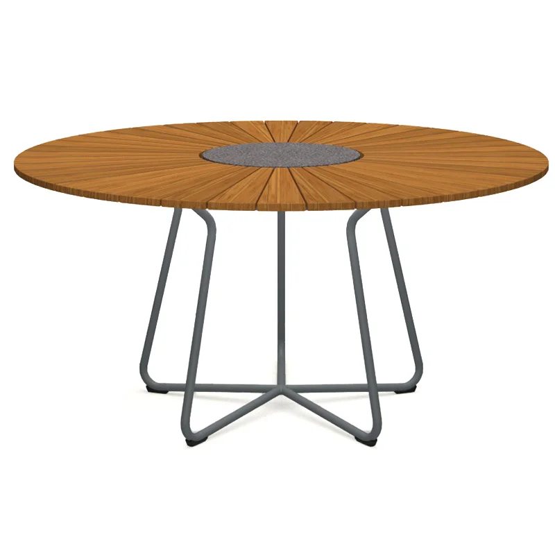 Houe, Circle spisebord 150 cm aluminium / bambus