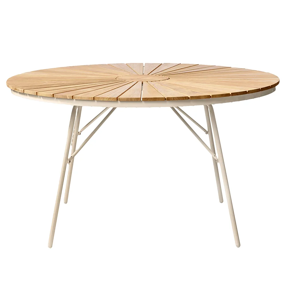 Cinas, Ellen bord 130 cm Sandgrå / teak